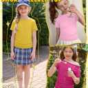 3 Pack Girls Boat Neck Tops | Short Sleeve, Slim Fit, Side Ruched, Casual, Summer, Cute, Basic, Kids, School, Play, for Girls