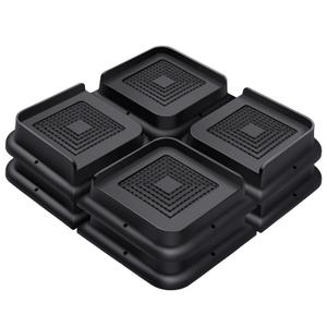 ANNKUT Bed Risers 10 Inch Heavy Duty, Furniture Risers for Bed Desk Table Sofa Couch，Oversized Bed Lifts Risers, Support up to 5000 Lbs(8 Pack Black)