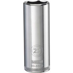DEWALT 1/2" 6 PT Deep Socket 22MM