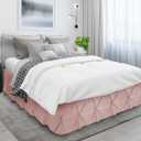 Nestl Blush Pink Bed Skirt Full Size, Pinch Pleat Full Bed Skirt, 14" Inch Drop Full Bedskirt, Hotel Quality Blush Pink Bed Skirts, Premium Microfiber Bedskirt for Full Bed, Blush Pink Full Bed Skirt