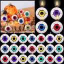 Nuanchu 20 Pcs Halloween Eyeball Candles Scary Round Eyeball Burning Candle Home Table Decor for Halloween Party Decorations