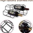 Fomanish 7 Bottle Holder - Freestanding Wine Rack, Modern Metal Tabletop Holder for Kitchen & Wine Cellar
