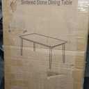 Giantex Dining Table for 4, Rectangular Kitchen Table, Mid Century Modern Dining Table with Rubber Wood Legs, 48 Inch Dinette Table for Kitchen, Dining Room, Living Room, Apartment, Brown