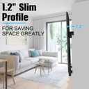 No Stud TV Wall Mount, No Drill Studless Drywall TV Mount, Easy Install | Heavy-Duty Alloy Steel, Fits 32-75 Smart TVs, Holds 150 lbs, Max VESA 600x400mm, 1.2" Low-Profile, Bubble Level Included