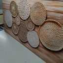 Large Wall Decor Canvas Painting Wall Art for Living Room Decor Weaving Disc Decorative Painting Wood Frame DecorPrint Artwork for Dining Room Bedroom Bathroom Kitchen Home Decor 24x48 in