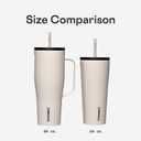 Corkcicle Cold Cup Insulated Tumbler with Straw - Keeps Drinks Cold for 12 Hours - Triple-Insulated Stainless Steel - Leak-Resistant Lid - Summer Drinkware Gift - 24 oz - Ceramic Slate