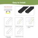 20-Pack 3.3ft U-Shape Black LED Aluminum Channel with Black Track Cover, 66ft Total Waterproof LED Strip Light Diffuser, Low Profile LED Profile for Under-Cabinet, Wardrobe, Stairs, Fits 12mm Strips