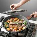 SENSARTE Nonstick Frying Pan Skillet with Lid, Omelet Pan with Cover, Healthy Cooking Chef's Pan, Kitchen Cooking Pan, Free of Intentionally Added PFOA/PFOS (12.5inch + Glass Lid)