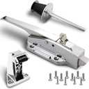 Walk in Cooler Door Handle, Walk in Cooler Door Closer Complete Latch Kit, Freezer Doors Handle (Metallic Silver (304 Stainless Steel Push Rod), 1/5 In-3/5 in(Offset))