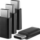 VAKS USB C Adapter(4 Pack),USB C Male to Female Adapter,Supports Fast Charging and Data Transfer Extension,Compatible with MacBook TB3 Port and More Type C Devices,Black