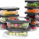 10-Pack Glass Food Storage Containers with Tempered Lids  Borosilicate, Airtight, Oven-Safe (-4F~950F), BPA-Free, 4.4 & 1.6 Cup, Leak-Proof, Dishwasher Safe (Gray)