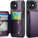 Vinich for iPhone 12/12 Pro Wallet Case with Card Holder, RFID Blocking Credit Slots Kickstand Shockproof Phone Cover for Women Men, Purple