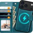 OCASE for iPhone 17 Pro Max Detachable Wallet Case with Card Holder, 2 in 1 PU Leather Flip Folio with RFID Blocking Stand Wrist Strap Shockproof Phone Cover 6.9 Inch 2025, Peacock Blue