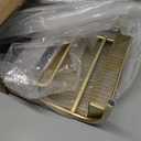 Martha Stewart Ryder Gold Mesh Metal Desktop Monitor Stand Riser with Organizer Drawer and Side Storage