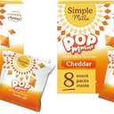 Simple Mills Pop Mmms Cheddar Baked Snack Pack Crackers, Healthy Halloween Snacks for Kids, Individual Packs, Gluten Free, 8 Ct (Pack of 2) Best By 2/22/26