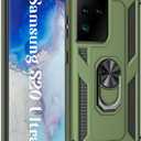 Korecase S20 Ultra 5G Case,Heavy Duty Rugged Dual Layers Shell Full Body Military Grade Shockproof with Finger Ring Metal Kickstand for Samsung Galaxy S20 Ultra 5G 6.9" Olive Green