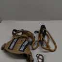 Heavy Duty Tactical Dog Harness for Medium Dogs, Brown, Molle System, Four-Point Adjustment, Anti-Lost ID Tag, Includes 5ft Leash