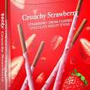 GLICO Pocky Crunchy Strawberry Covered Chocolate Biscuit Sticks 1.79 oz (EXP 05/24/26)