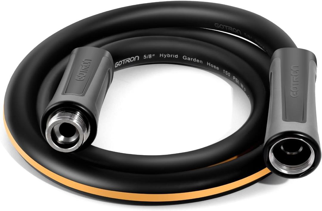 Gotron Short Garden Hose 5ft, Swivel Heavy Duty Leader Water Hose, Kink Free, Flexible and Drinking Water Pipe for RV, Outdoor, Yard, Lawn, 5ft x 5/8", Female to Male, Sprayer Nozzle not Included