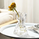 Glass Vase Clear Flower Vases Home 6.25-Inch Unique Flowers Container Modern Decor Aesthetic for Desk Bedroom Balcony Office for Wedding Women Gift,Irregular