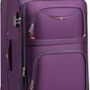 Softside Expandable Luggage with 4 Spinner Wheels, Durable Checked-Luggage Suitcase (Purple, 25-Inch)