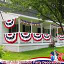 4 Pack 250th Anniversary American Flag Bunting, Pleated Fan Patriotic Memorial Day Decoration 1.5 X 3 Ft Red White Blue 250th Birthday 4th of July Decor US Semiquincentennial Independence Day Outdoor