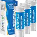 PUREPLUS XWF Replacement (NOT XWFE) for GE WR17X30702, GBE21, GDE21, GDE25, GFE24, GFE26, GNE21, GNE25, GNE27, GWE19, GYE18, CFE26 French Door & Side by Side Refrigerator Water Filter, 3Pack