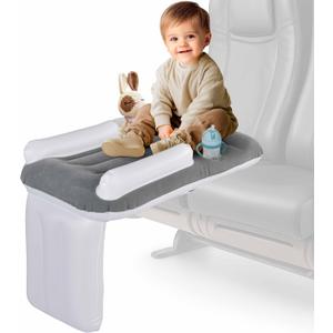 Toddler Airplane Bed - Inflatable Baby Airplane Bed for Toddler with Safety Belt, Travel Bag, Air Pump, Fast-Inflating Valves, Cup Holder, Safety Bumper, Fits All Seats, Seat Extender for Kids