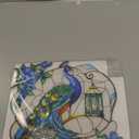 Colorful Acrylic Suncatcher, Peacock Hanging Window Decor with Printed Stained Glass Style Design Sun Catcher, Rainbow Maker Wall Art, Gift Idea & Garden Ornament for Indoor Outdoor Use 7.8 x 7.8 inch