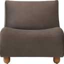 Christopher Knight Home Heidi 30.1" Modern Curved Accent Chairs, Velvet Upholstered Lounge Chairs, Armless Sofa Chair with Rounded Edges, Comfy Reading Chairs with Wooden Legs, Dark Brown