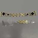 Diamond Metal Band Compatible with Samsung Galaxy Watch 7 6 5 4 40mm 44mm/for Galaxy Watch 6 4 Classic 42mm 46mm 43mm 47mm/Watch 5 Pro 45mm/Active 2,20mm Stylish Clover Sparkle Wristband Women (Gold/Black)