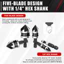 C&T 5 Piece M35 Countersink Drill Bit Set, 1/4'' 3/8'' 1/2'' 5/8'' 3/4'' with Bit Holder & Storage Case,High Speed Steel,5 Flute 82 Degree, Suitable for Drilling Copper, Metalworking, Wood, Plastic