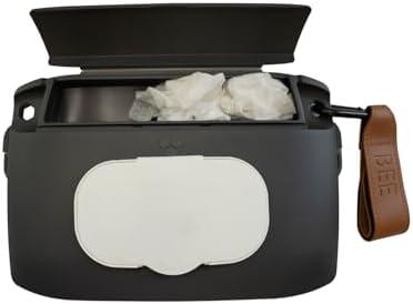 Bee Babe Co. On-The-Go Wipes Dispenser, Travel Wipes Case, Includes Temporary Trash Compartment, Must Have Diaper Bag Accessories, Car Trash Can, Reusable Baby Wipes Holder, Portable Wipe Dispenser