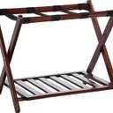 Casual Home Luggage Rack, Walnut, Solid Wood, 
Dimensions: 22.25 inches high x 26.75 inches wide x 16 inches deep; weight: 8 pounds