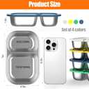Stainless Steel Snack Containers with Silicone Lids, 4 Pack Reusable 2 Compartment Food Storage Containers, Snackle Box Container Leak-Proof Metal Bento Lunch Box for School, Travel, Home