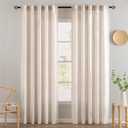 MIULEE Natural White Linen Curtains 80 Inch Length 2 Panels for Bedroom Living Room, Soft Thick Linen Textured Window Drapes Semi Sheer Light Filtering Back Tab Rod Pocket Burlap Look Decor, 52"W x 80"L
