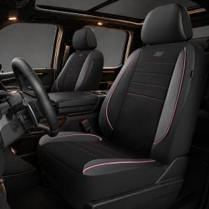 Skechers Memory Foam Car Seat Covers, Air Cool Mesh Thick Seat Covers, Car Seat Covers Front Seats Airbag Compatible, Automotive Comfort Protection for Most Cars, Vans,Trucks, SUVs,Pink