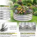 Land Guard Galvanized Raised Garden Bed Kit, Round Large Metal Galvanized Planter Raised Garden Boxes Outdoor, 4×4×1ft, 1-silver
