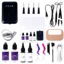 V Light Hair Extensions Kit Mini V Light Hair Extension Set With V Light Lamp*1 V light glue*2 Hair Extensions Remover*2 VLight Remover Machine*1 comb*1 clip*2 for Salon Hairstyles(Black machine set)