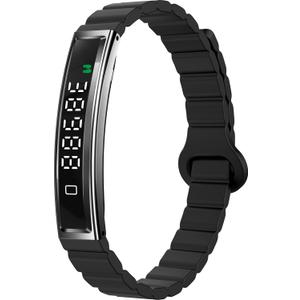 Smart Bracelet Fitness Tracker Heart Rate Monitor Sleep Activity Tracker Step Counter Calories Pedometer Waterproof Slim Thin Health Band for Women Ladies Men (Black)