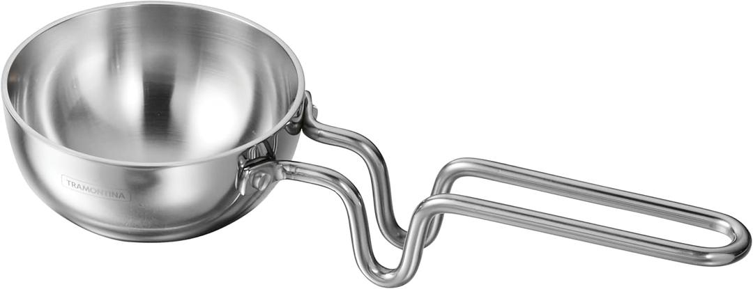 Tramontina Utsava 4-Inch Tri-Ply Clad Stainless Steel Tadka, Spice Heating Pan for Indian Cooking