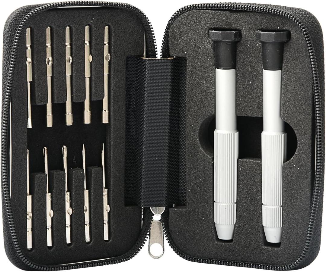 12Pcs Screwdrivers Kit Repair Tools for Eyeglass/Sunglasses/Watch/Cellphone/Clock/Calculator Travel Pocket Precision Screwdriver Set