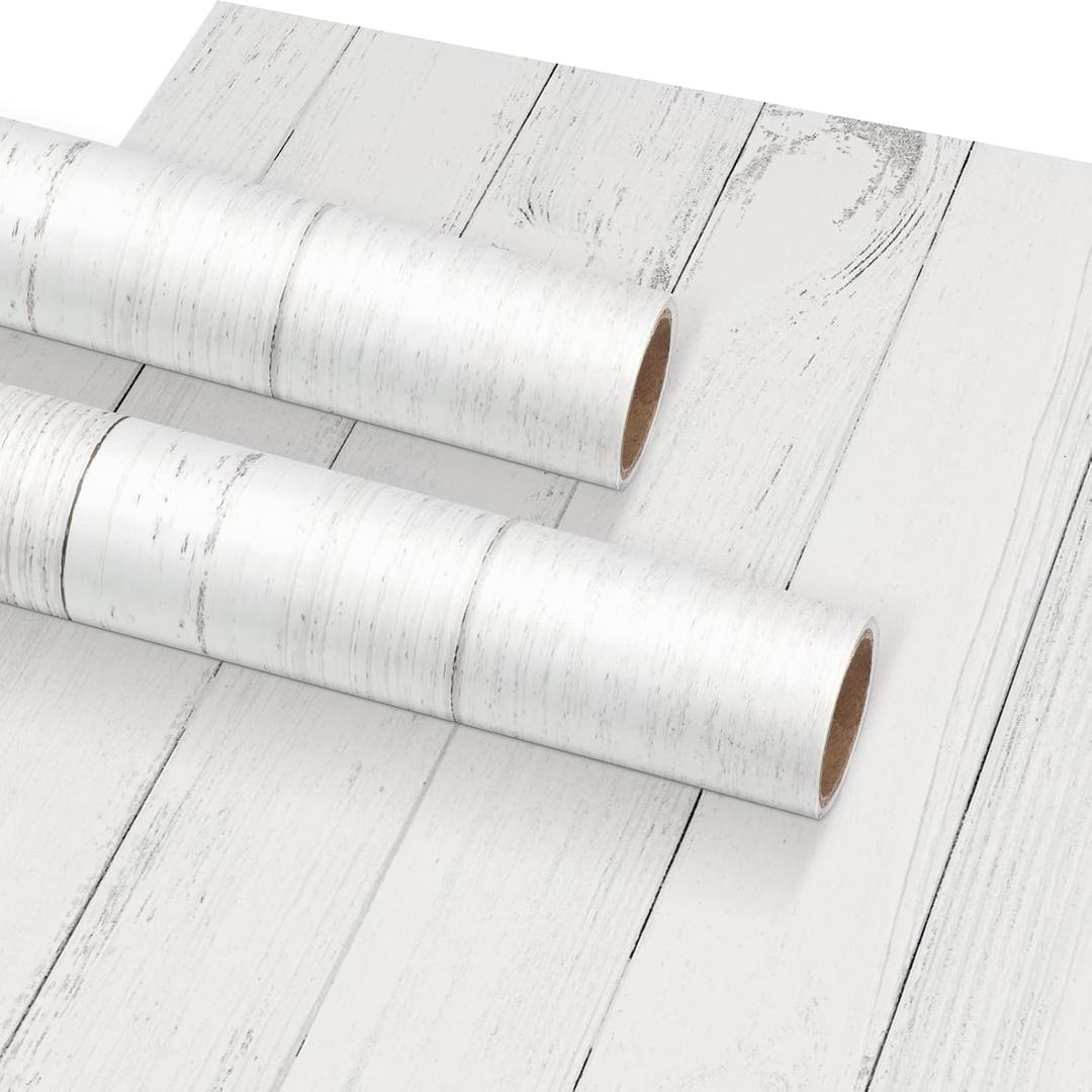 PerKoop 2 Roll White Wood Bulletin Board Paper 3.9" x 12ft Non Woven Bulletin Background Wallpaper Fade Resistant Board Roll Decoration for Arts Crafts Office School Classroom, 144 x 3.9 inches