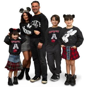 Disney Mickey Mouse Toddler Girls French Terry Matching Family Sweatshirt Black/ Red 2T