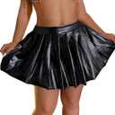 Women's Gold Metallic Skirt - Sparkly Party Mini Skirt for Festival, Concert & Mardi Gras Outfits (XX-Large, Black)