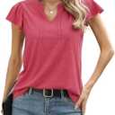 Womens Summer Tank Tops V Neck Waffle Knit Sleeveless Tunic Casual Loose Fit Blouses Shirt Clothes, S