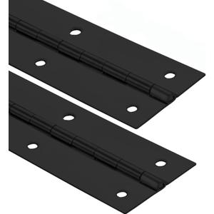 2Pack Heavy Duty Piano Hinge, 2" Open Width x 20" Continuous & Piano Hinges, 0.06 Thick Stainless Steel Piano Hinge with Holes, Black Stainless Furniture Hinges for Cabinet Door Cases Woodworking