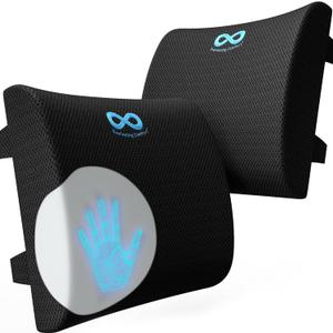Everlasting Comfort Lumbar Support Pillow for Office Chair - Memory Foam Back Cushion for Chair, Car - Lumbar Pillow Promotes Better Posture, Back Relief - Ideal for Gaming and Desk Chairs - 2 Pack