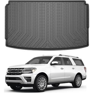Mixsuper Cargo Liner for Ford Expedition Max/Lincoln Navigator L 2018-2024, All Weather Cargo Mat Rear Trunk Liner Behind The 3rd Row Seats Black