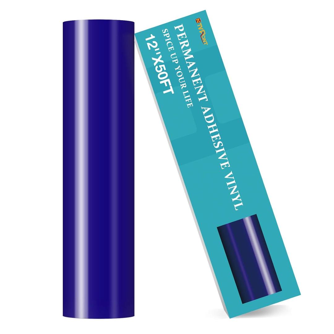 HTVRONT Royal Blue Permanent Vinyl Roll - 12" x 50 FT Blue Adhesive Vinyl Roll for All Cutting Machine, Silhouette, Cameo Cutters, Signs, Scrapbooking, Craft, Die Cutters